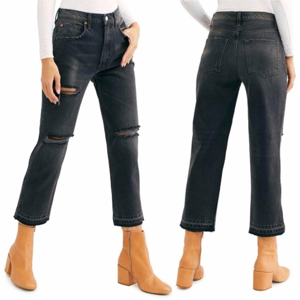 Free People Lita Cropped Straight Leg Jean